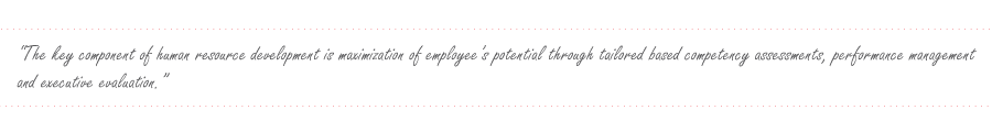 The key component of human resources is maximization of employee's potencial